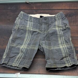 GAP Kids Green and Gray Checkered Shorts